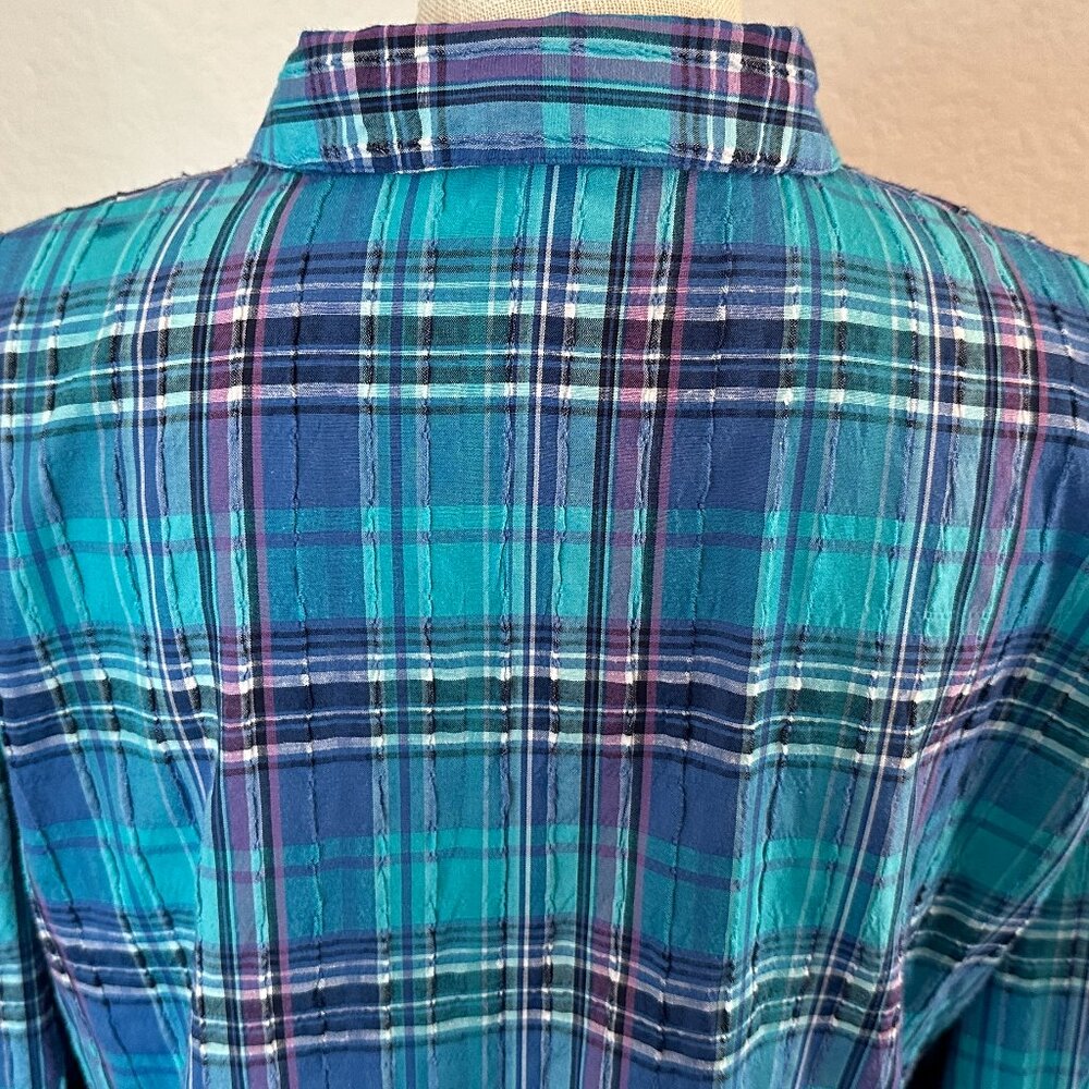 ALLISON DALEY Ultramarine Blue Plaid Top - Picture 2 of 9